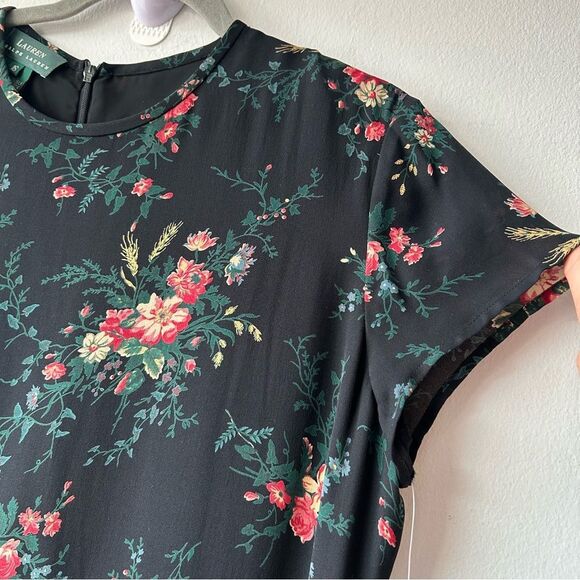 NWT Vintage Ralph Lauren Floral Foliage Silk Midi/Maxi Lined Dress - Picture 5 of 12